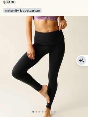 Kindred Bravely Black Maternity Leggings – Fold-Over Waist